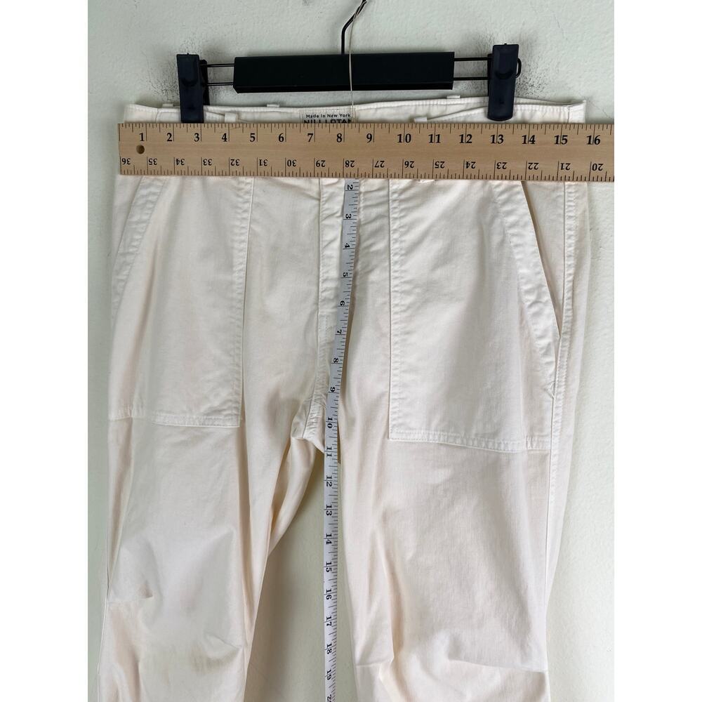 Nili Lotan Cropped Military Pants Eggshell Utility Cotton Stretch Size 6 - Picture 15 of 16